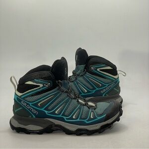 Salomon X-Ultra Mid 2 GTX Boots Trail Hiking Shoes Blue - Womens Size 6